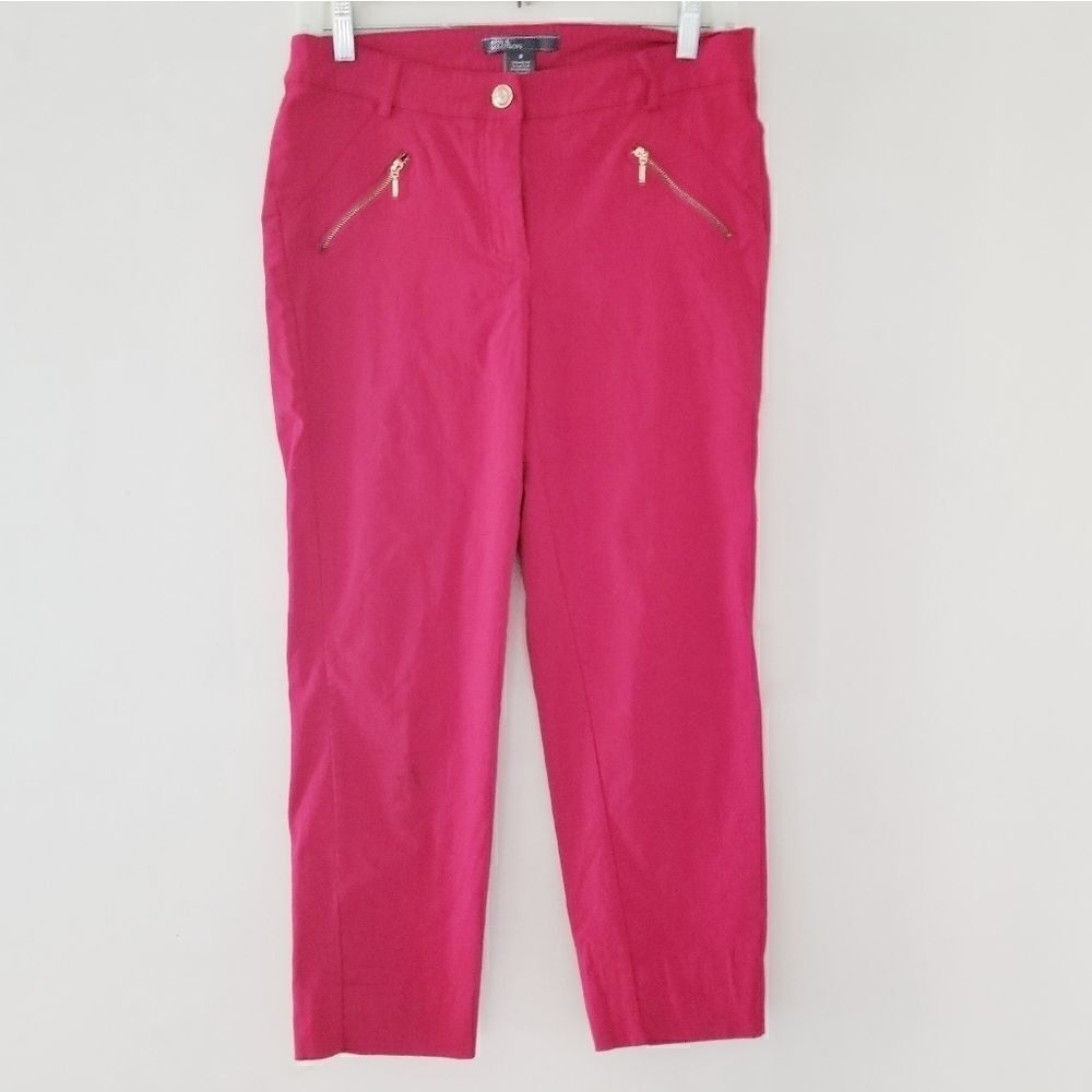 89th & Madison red pants with gold zippers